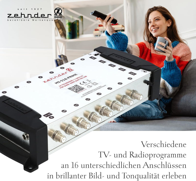 Zehnder 5/16 Multischalter 16 Teilnehmer 1 Satellit - Regelbare Terrestrik - Quattro und Quad LNB ge