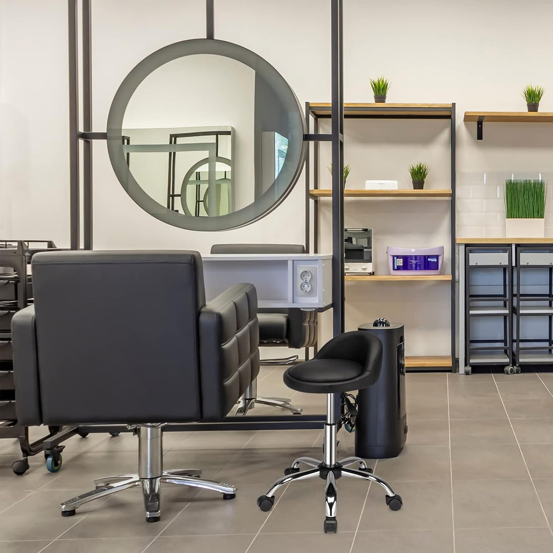 Bonnlo Rollhocker höhenverstellbar, Bürohocker mit Rückenlehne, Arbeitshocker 360° drehbar, Drehhock