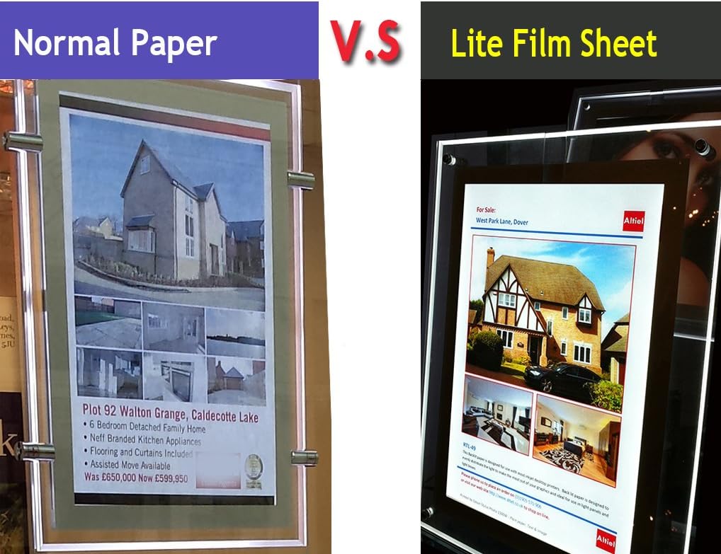 RTL49 – 10 Blatt A3 – premium hintergrundbeleuchtetes Papier/Lite Film® für LED-Licht, Tasche, Leuch