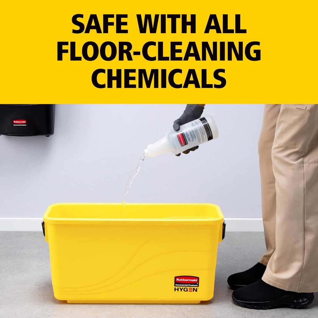 Rubbermaid Commercial Products HYGEN Charging Bucket for Microfiber Mops - Yellow Ladeeimer, Ladeeim