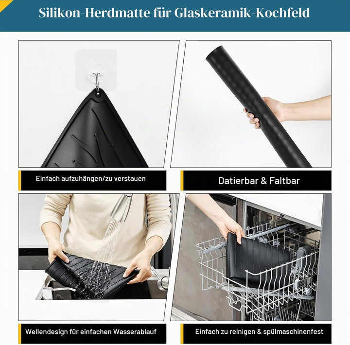 KitchenRaku Herdabdeckplatte Abdeckung 71X51cm, Spritzschutz Küche Herdabdeckplatte, Abdeckung schut