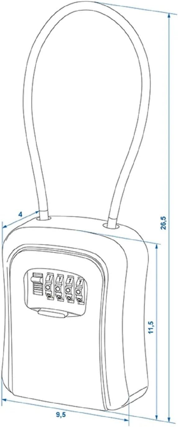 ProPlus Schlüsselkasten Schlüsseltresor aussen Schlüsselsafe Zahlenschloss mit Stahldraht, 11,5 x 9,