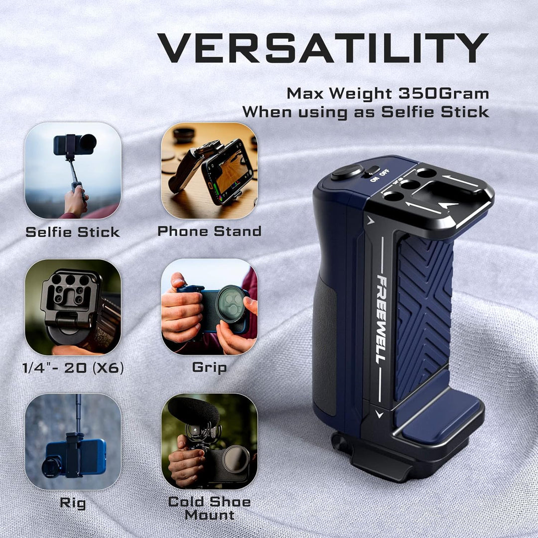 Freewell Vielseitiger Bluetooth Smartphone Selfie Grip mit ARCA Standard, kalter Schuhhalterung für