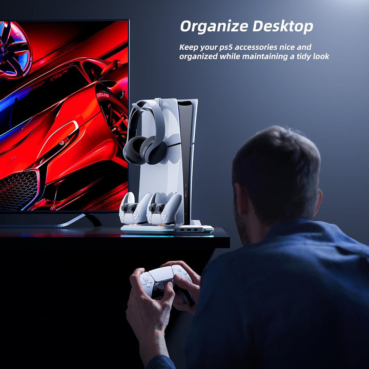 Mytrix Kühlstation für die Neue PS5 Slim-Konsole 2023 (Disc- und Digital-Editionen), PS5 Slim-Stände