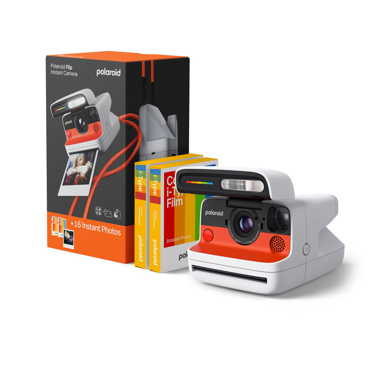 Polaroid FLIP - Sofortbildkamera Weiss mit Farbfilm-Set (16 Fotos) White, White