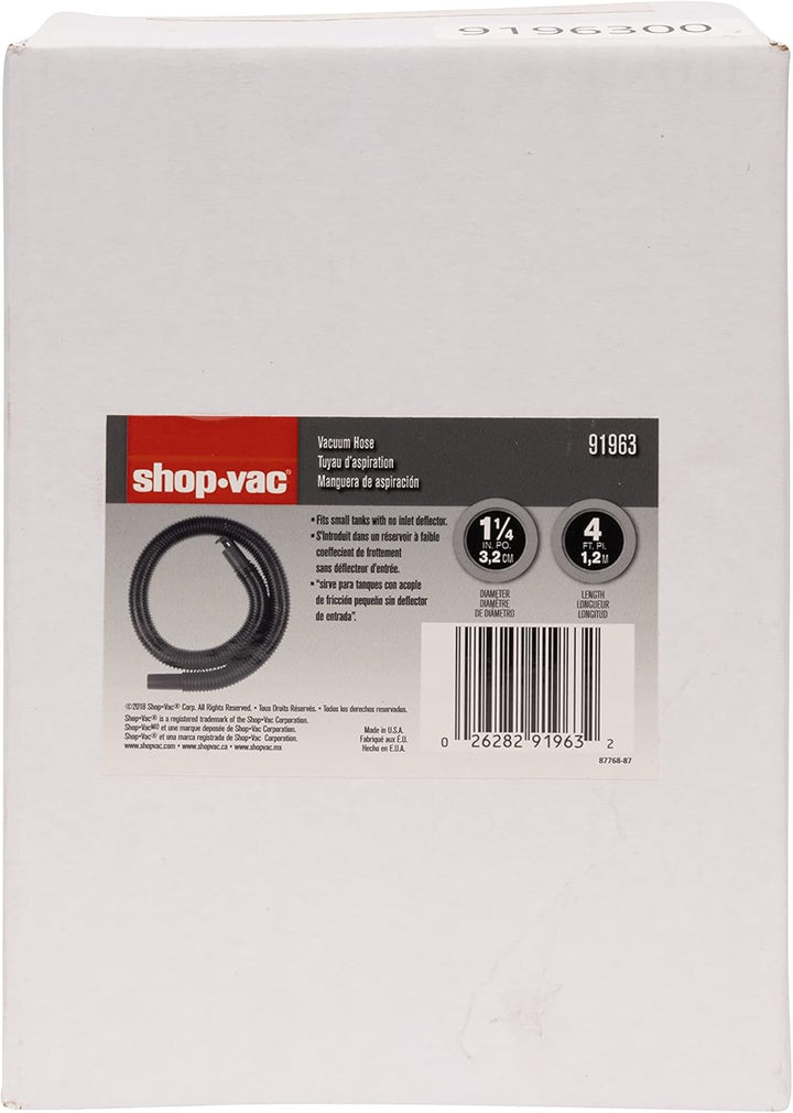 Shop-Vac 9196300 Flexibler Schlauch, 3,2 cm Durchmesser x 1,2 m Länge, strapazierfähiges Vinyl für N