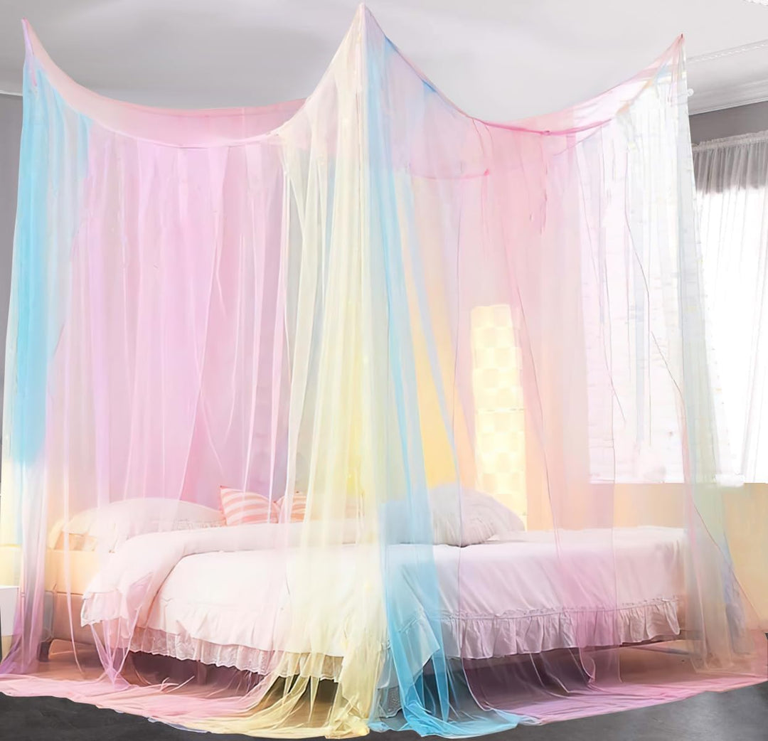 HanYun Moskitonetz Bett, Regenbogen Moskitonetz 250 x 220 x 200 cm Mückennetz Bett Moskitonetz Outdo