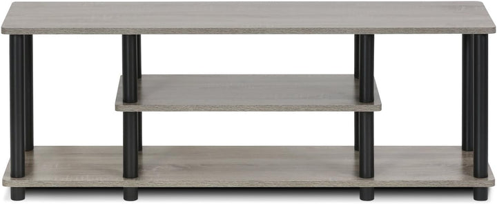 Furinno Entertainment/TV-Regal mit unterschiedlichen Ablageflächen, holz, Eiche Grau/Schwarz, 29.72