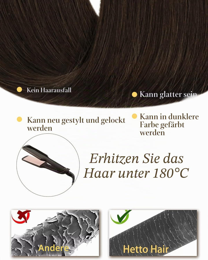 Hetto Extensions Microring Echthaar Dunkelbraun Microring Echthaar Extensions Remy Microring Echthaa