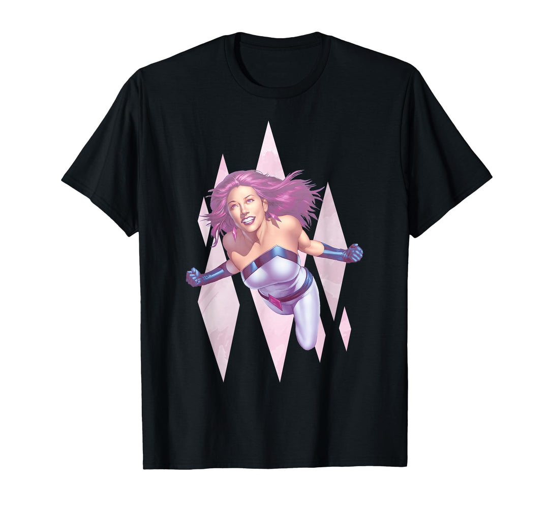 Womens Marvel Jewel Jessica Jones In Flight Diamond Graphic T-Shirt Small Black