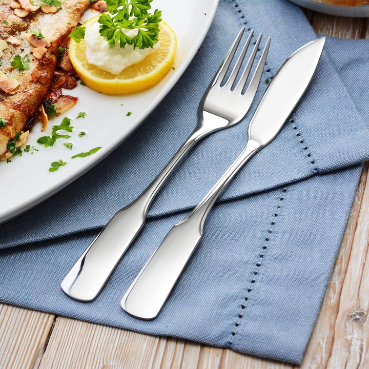 GRÄWE Fischbesteck 12-teilig, Fischset für 6 Personen, Fischgabeln, Fischmessser, Besteck-Set Edelst
