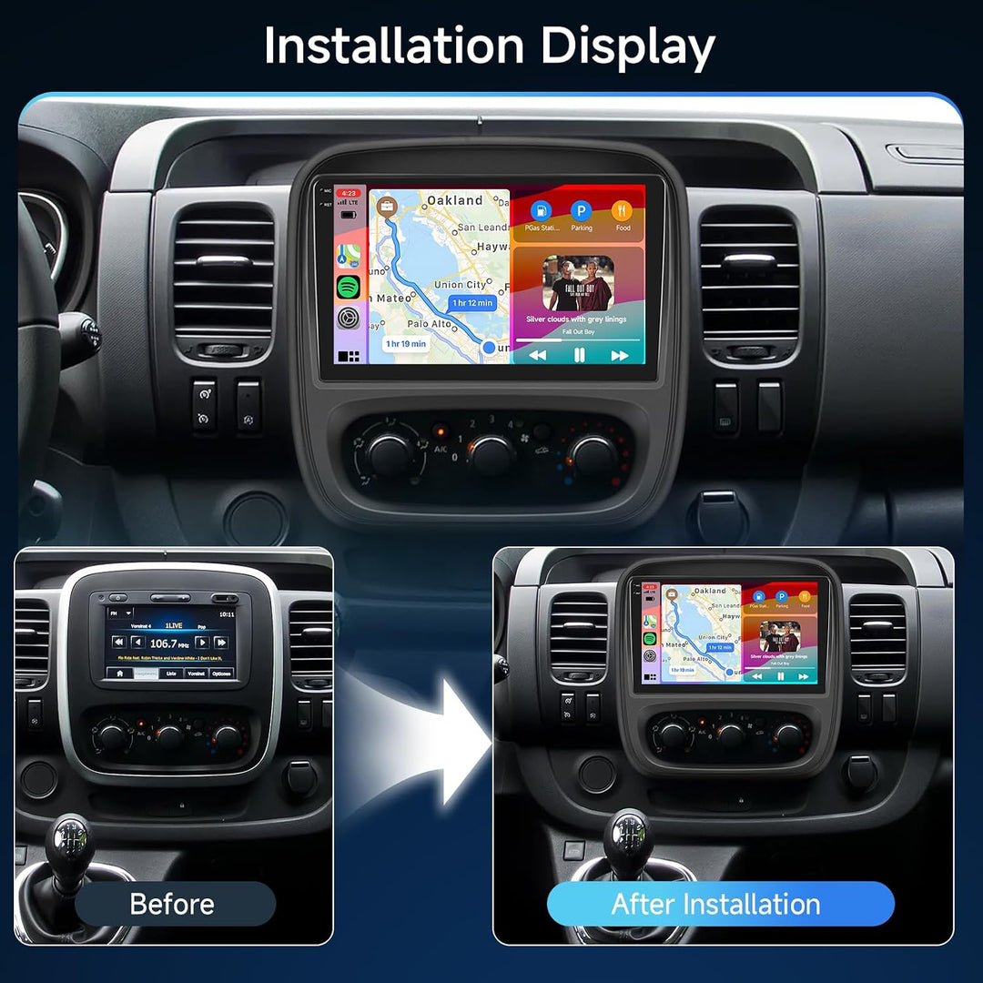 Hodozzy 4G+64G Autoradio für Opel Vivaro B 2014-2018/ Renault Traffic 3 2014-2021 Android 9 Zoll InC