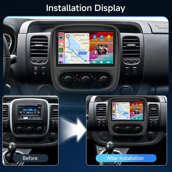 Hodozzy 4G+64G Autoradio für Opel Vivaro B 2014-2018/ Renault Traffic 3 2014-2021 Android 9 Zoll InC