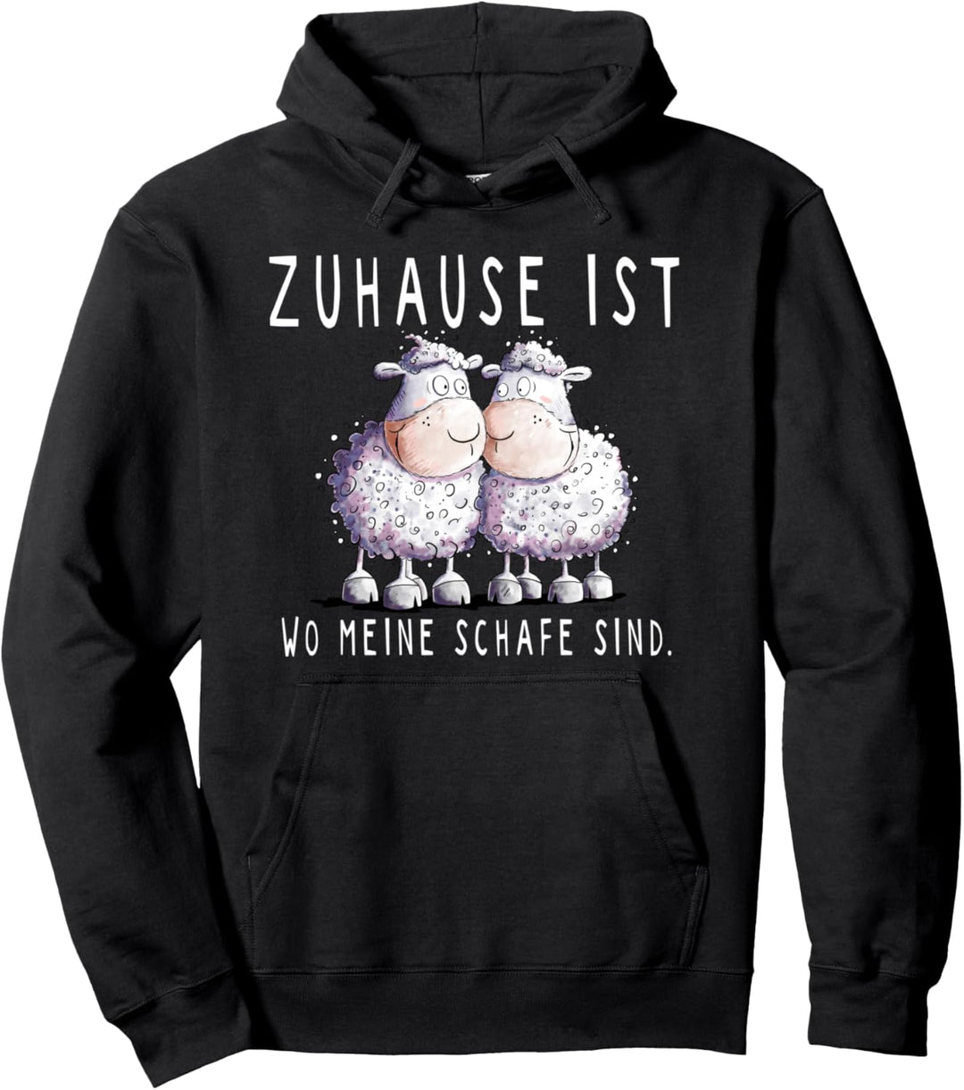 Zuhause ist wo meine Schafe sind I Lustige Schaf Sprüche Pullover Hoodie