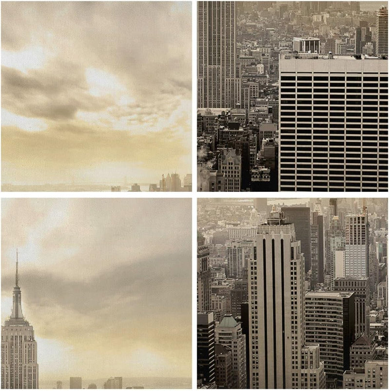 Bilder auf Leinwand 100x70cm Leinwandbild Stadt Wolkenkratzer Manhattan New York Gross Wanddeko Bild