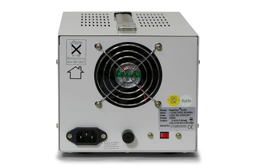 PeakTech Digtial Labornetzteil - Labornetzgerät 0-30V / 0-5A DC, stabilisiert, linear regelbar, 1 St