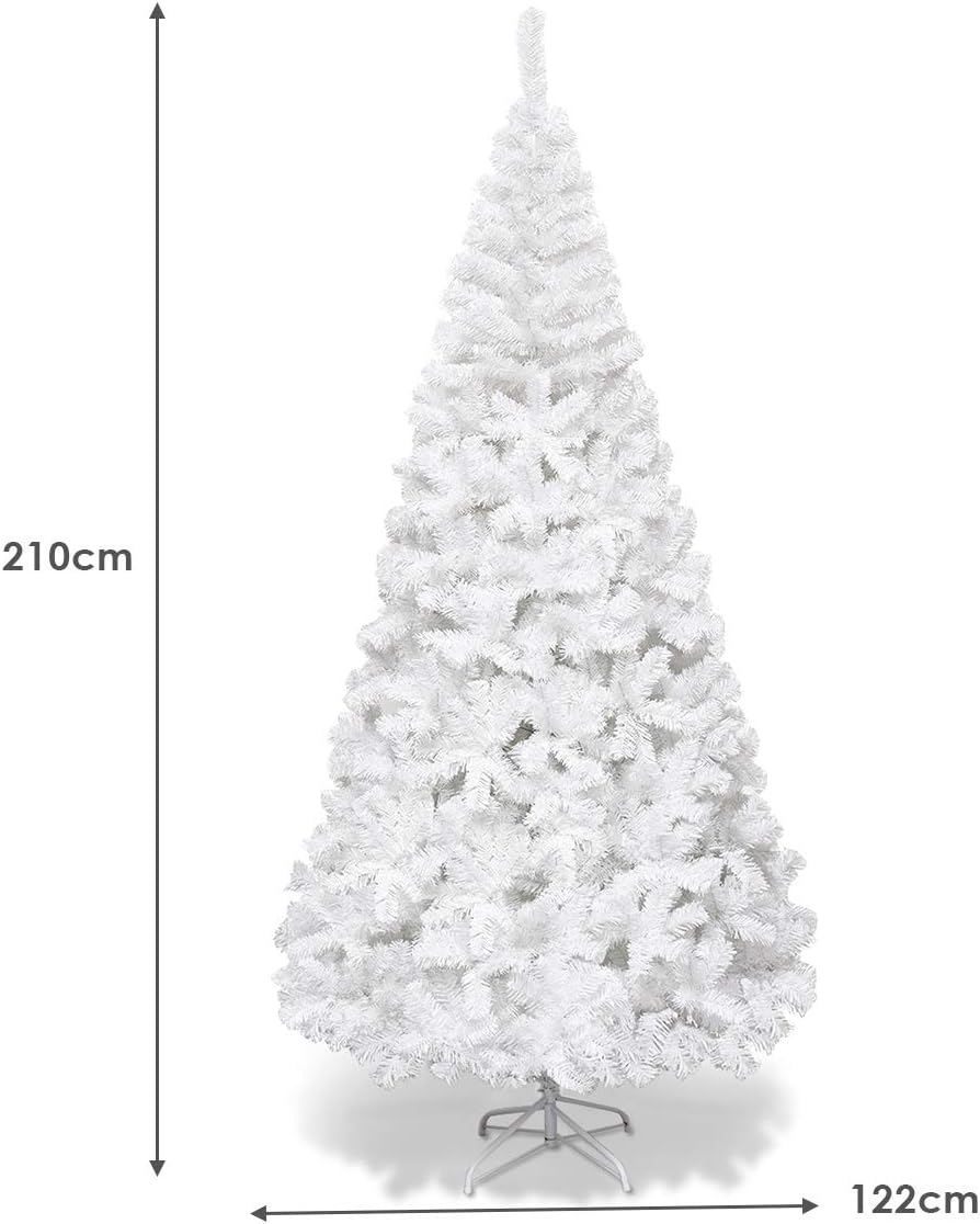 COSTWAY 150/180/210/240cm Künstlicher Weihnachtsbaum, Tannenbaum mit Metallständer, Christbaum PVC N
