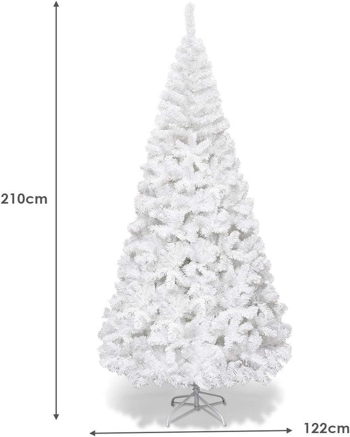 COSTWAY 150/180/210/240cm Künstlicher Weihnachtsbaum, Tannenbaum mit Metallständer, Christbaum PVC N