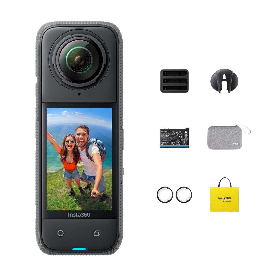 Insta360 X4 Adventure Bundle - 8K wasserdichte 360 Action Kamera, 4K Weitwinkel-Video, unsichtbarer