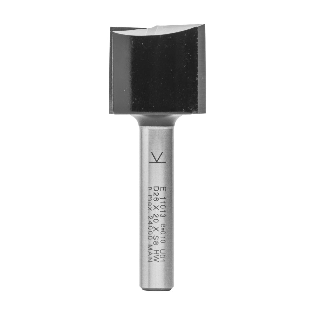 ENT 11013 Nutfräser HW, Schaft (S) 8 mm, Durchmesser (D) 26 mm, NL 20 mm, SL 32 mm, GL 60 mm, mit Ha