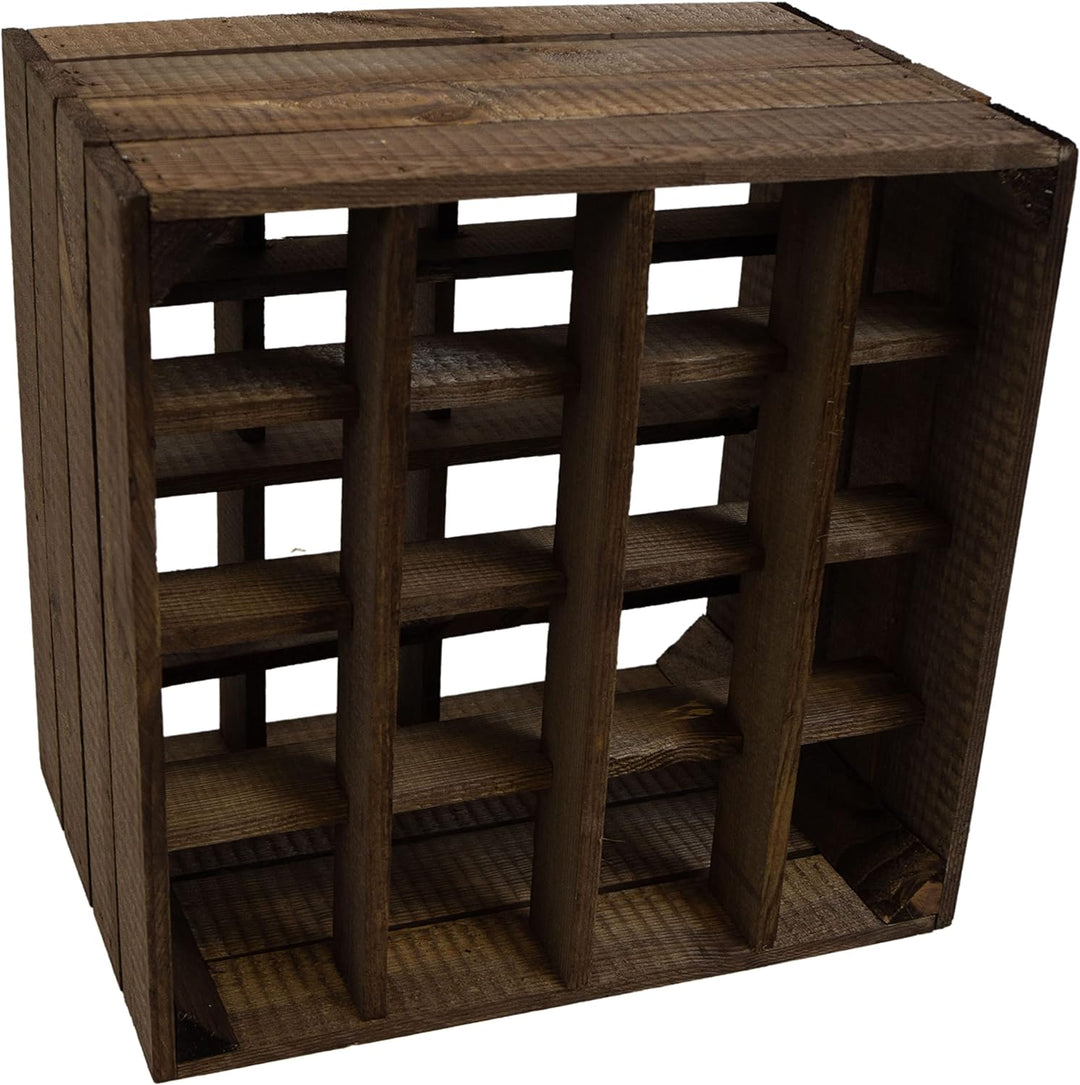 Kistenkolli Altes Land Weinregal 16er dunkel Masse 40x40x27cm Regalkiste Flaschenablage Weinregal Ap
