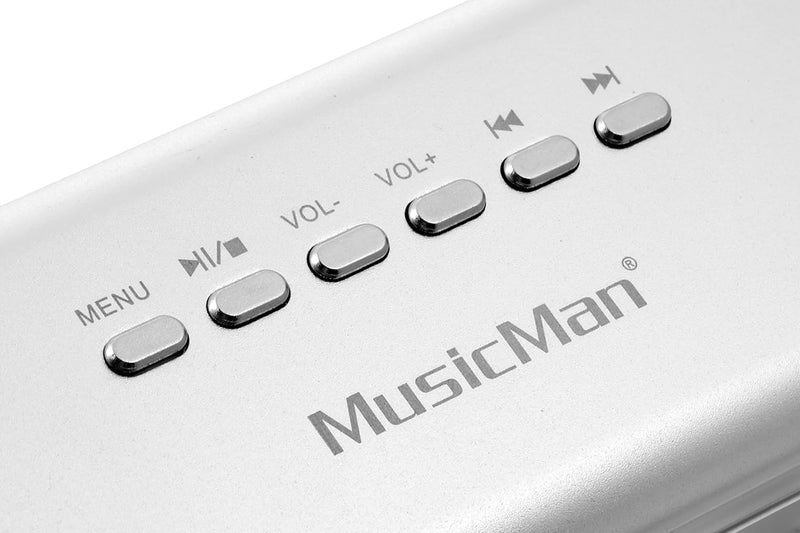 Musicman MA Soundstation Stereo-Lautsprecher mit integriertem Akku und LCD Display (MP3 Player, Radi