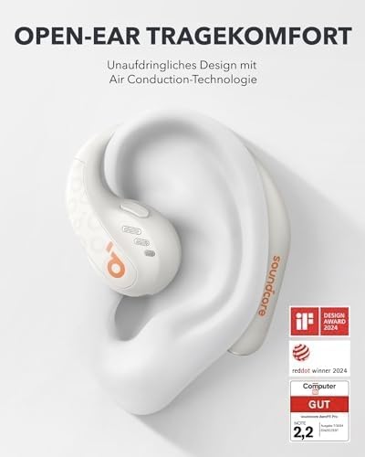soundcore by Anker AeroFit Pro Open-Ear Headphones, Ultra Light, Comfortable, Ergonomic Design, Inte