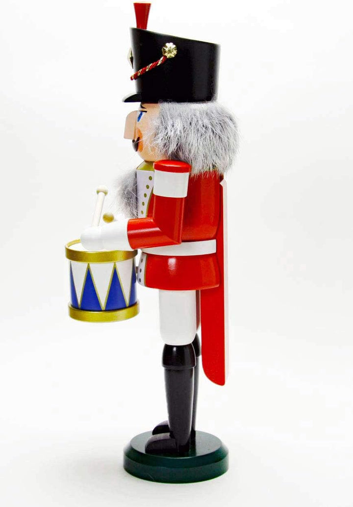 Seiffener Volkskunst Nussknacker "Trommler" rot ca. 39 cm, Erzgebirgskunst, Weihnachtsdeko, Nussknac
