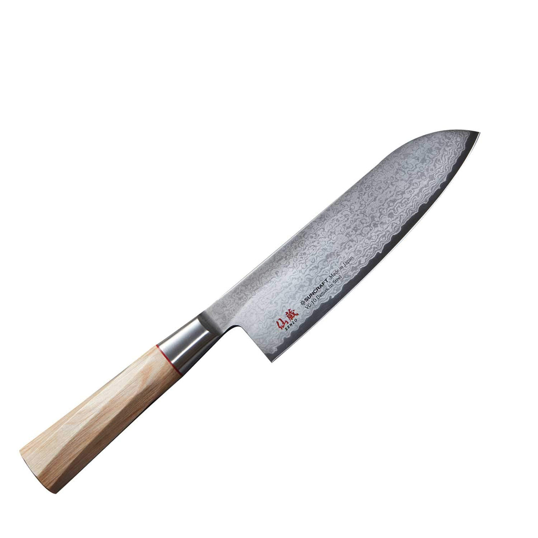 Suncraft Senzo Twisted Octagon TO-04 Santokumesser 16,7 cm, VG10 67 Lagen, 61 HRC