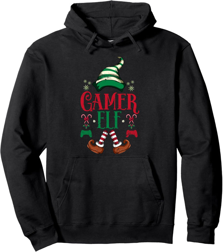 Xmas Familie Partnerlook Outfit Gamer Weihnachtselfe Pullover Hoodie