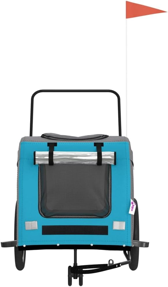SKM Fahrradanhänger Hunde Blau und Grau Ox -Gewebe und Eisen,Tiere &amp; Tierbedarf,Haustierbedarf,Pet-S