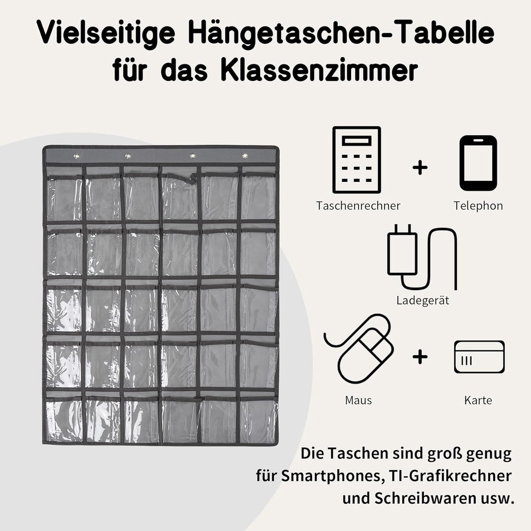 SAVORLIVING 30 klare Taschen Aufbewahrungstasche Für Klassenzimmer,Handygarage Schule,Handy Aufbewah