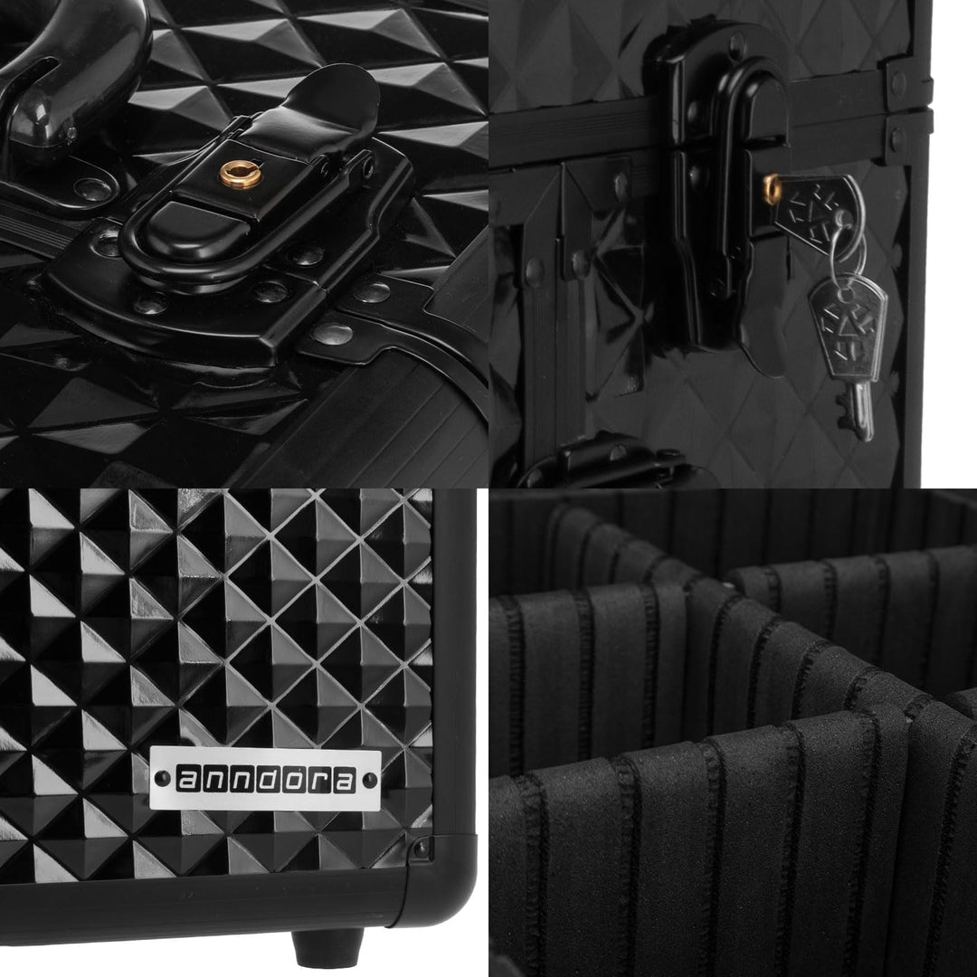 anndora 2 Rad Beauty Trolley 60 Liter Salontrolley Friseurkoffer komplett schwarz Dk: Komplett Schwa