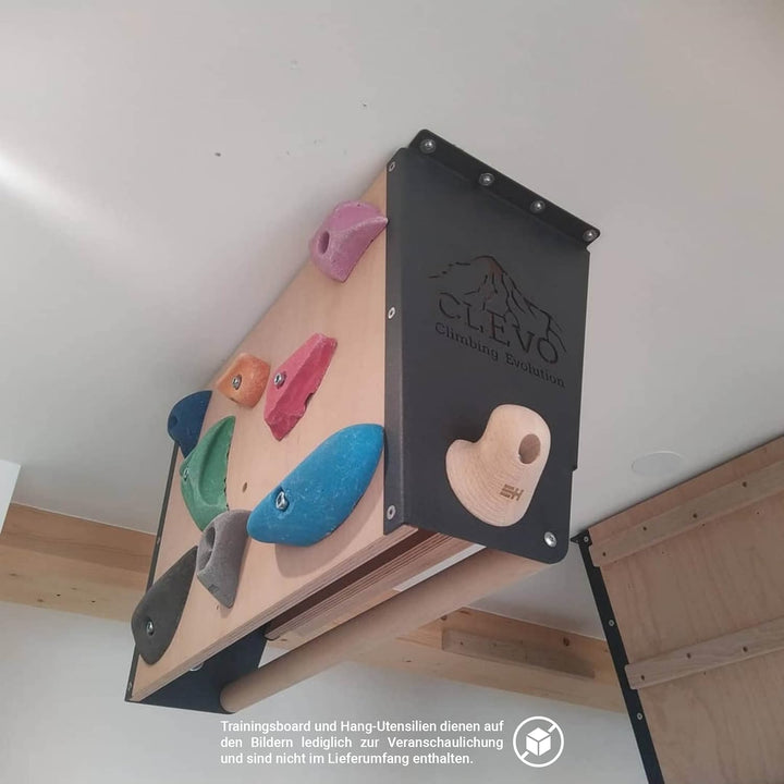 Clevo Kletterboard Deckenbefestigung Hangboard, Trainingsboard für Boulder Training zu Hause, Befest