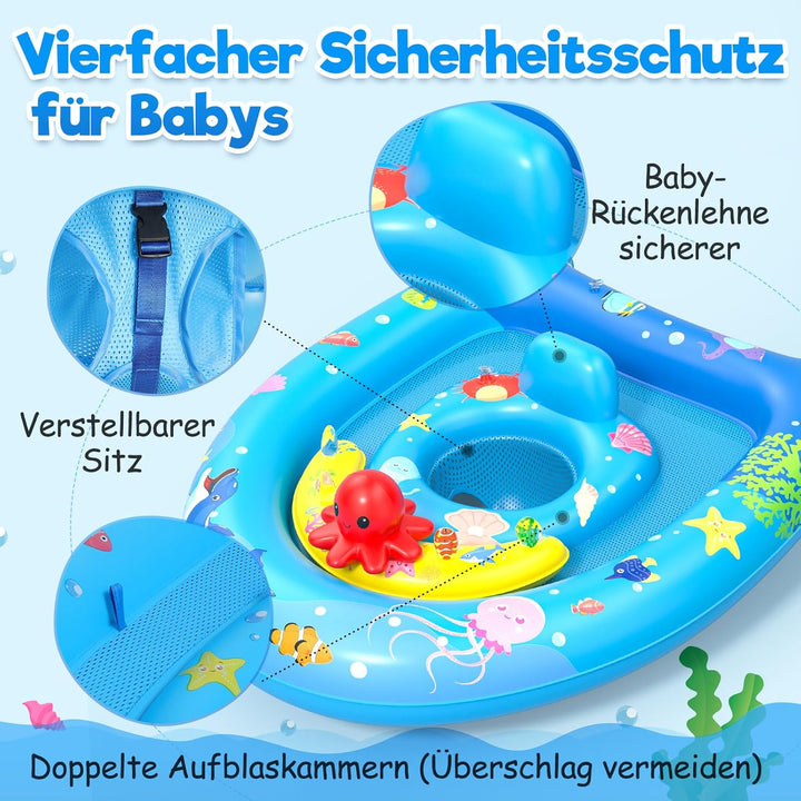 Sunrad Schwimmring Baby mit Sonnendach,Baby Schwimmring ab 6-36 Monate Schwimmhilfe Kinder mit Verst