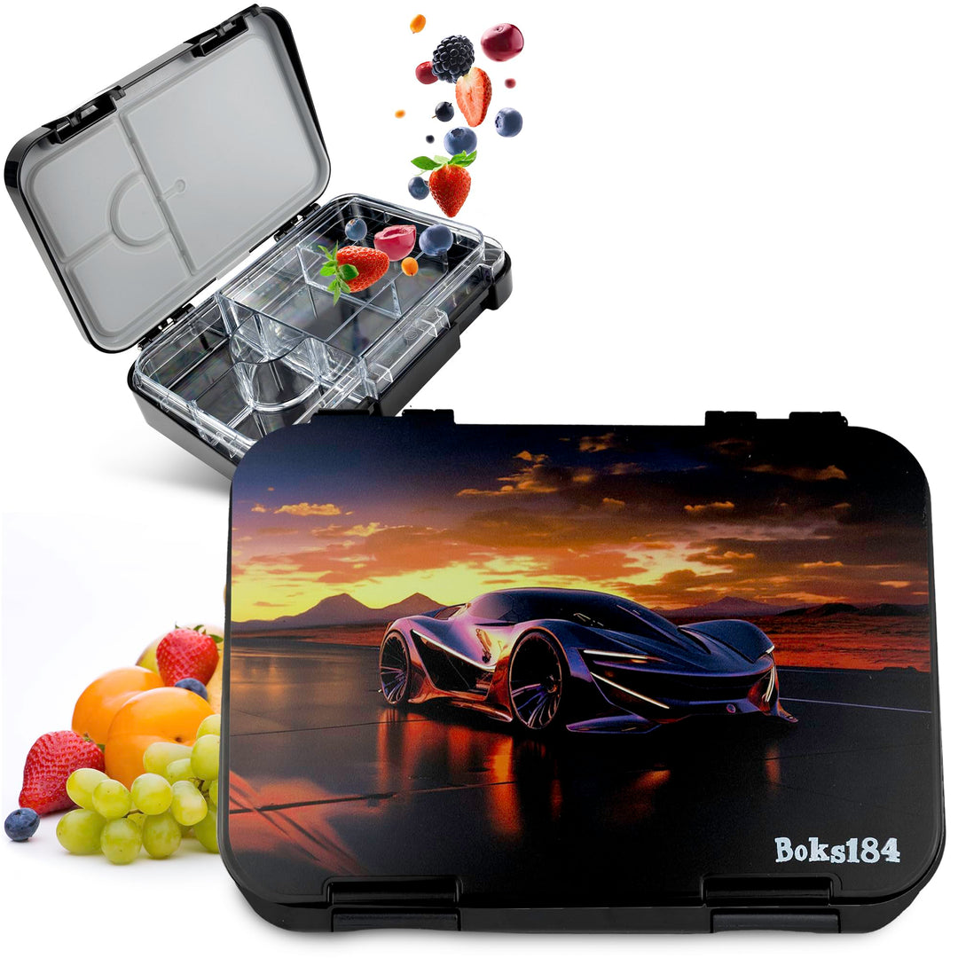 Boks184 Brotdose Kinder mit Fächern - Bento Box auslaufsicher - robust - BPA Frei Lunchbox - Brotbox