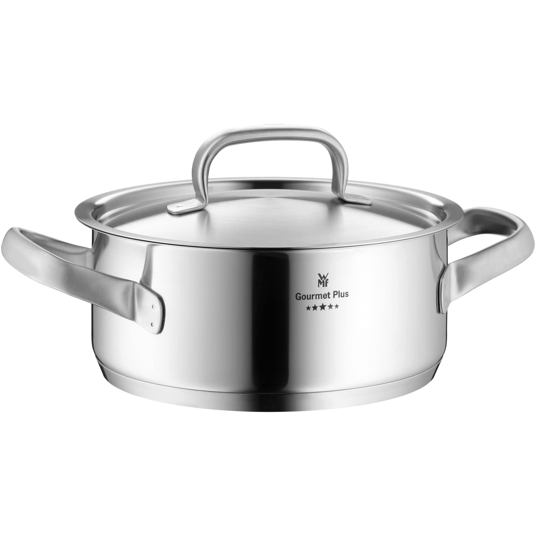 WMF Gourmet Plus Kochtopf gross 24cm, Metalldeckel mit Dampföffnung, Bratentopf Induktion 4,1l, Crom