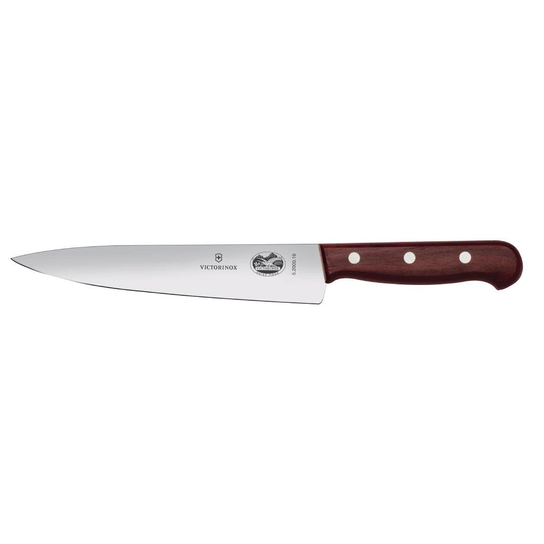 Victorinox, Wood, Profi Tranchiermesser, Extra Scharfe Klinge, gerader Schliff, 19 cm, Edler Holzgri