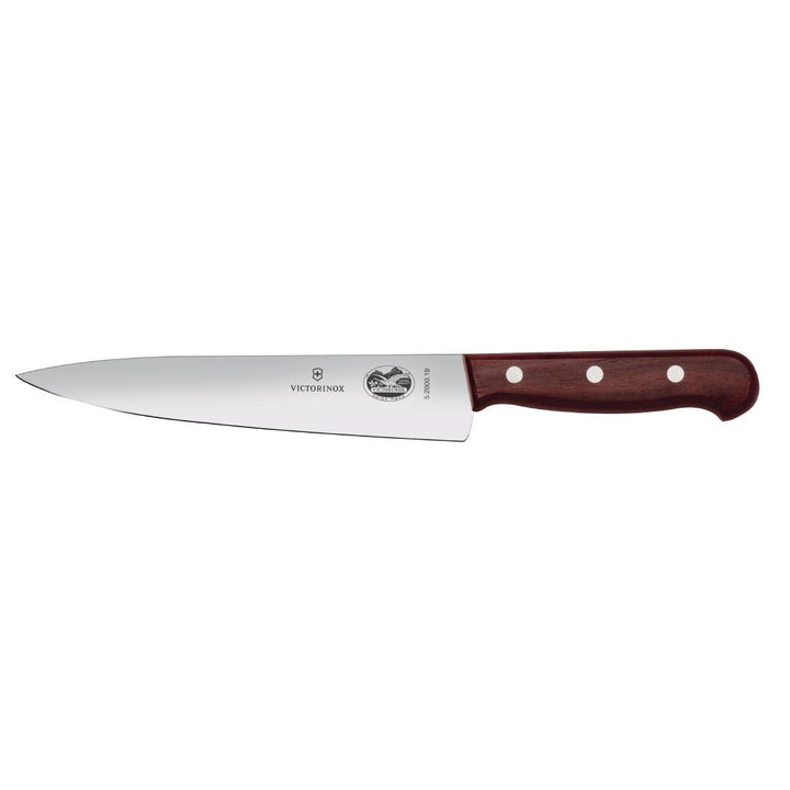 Victorinox, Wood, Profi Tranchiermesser, Extra Scharfe Klinge, gerader Schliff, 19 cm, Edler Holzgri