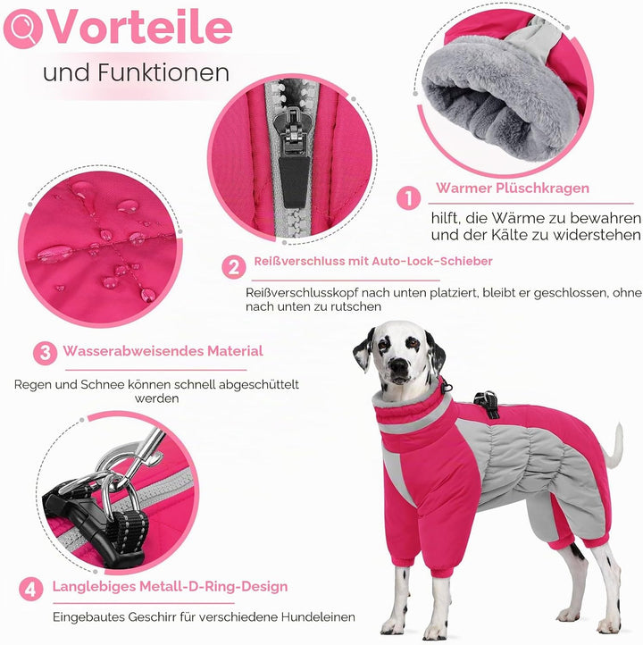 AOFITEE Winteroverall für Hunde - Wasserdichter Hundemantel für Kleine Hunde mit Beinen, Winter Warm