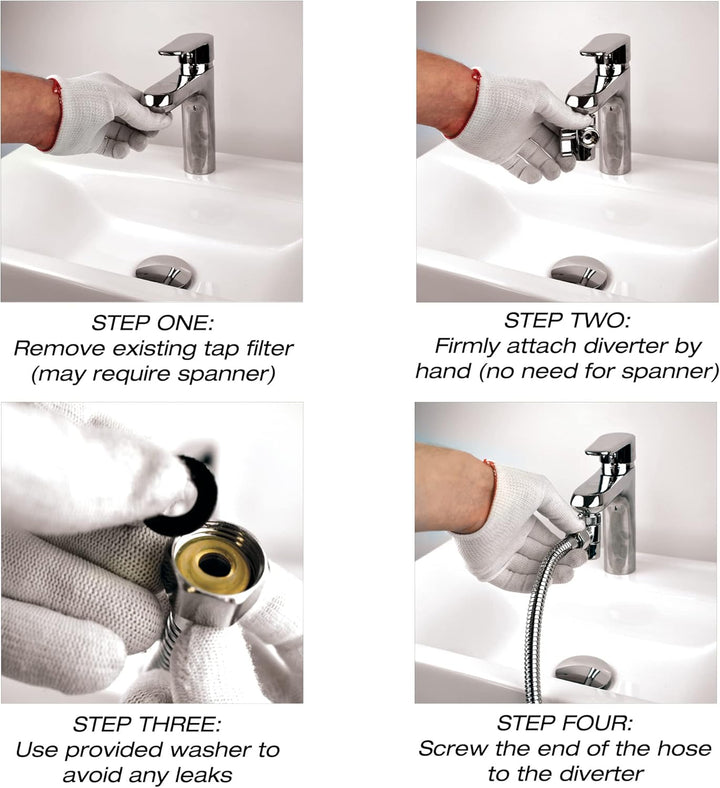 Tragbare Bidet Handbrause für Waschbecken, Messing, Shattaf-Wasserhahn-Umsteller verbindet sich mit