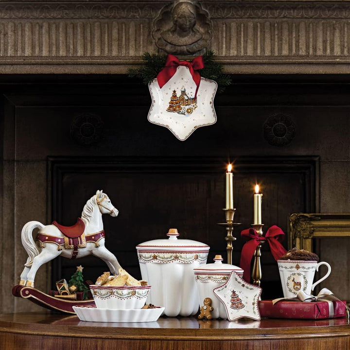 Villeroy und Boch Winter Bakery Delight Sternschale mittel, Lebkuchendorf, Schale für Plätzchen, Pre