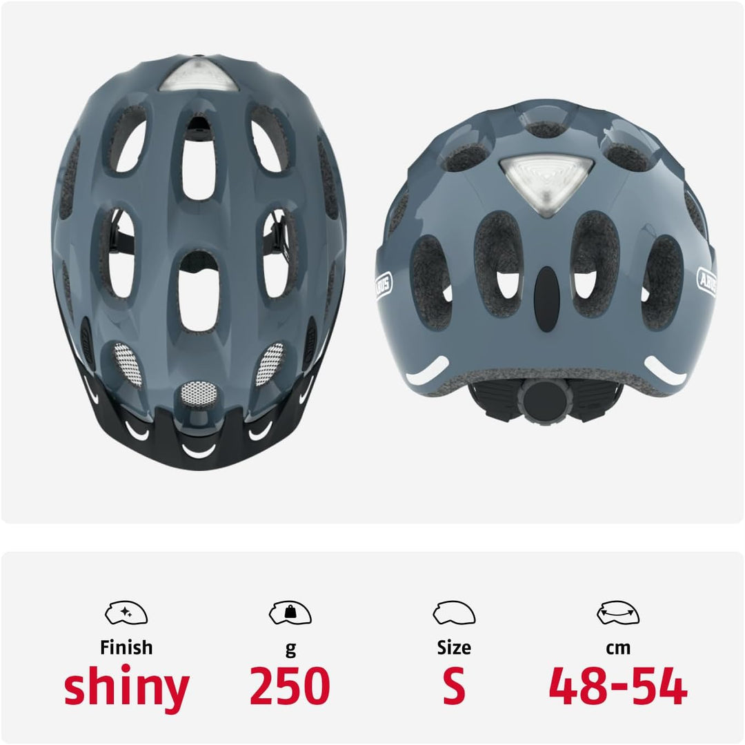 ABUS Stadthelm Youn-I ACE - Fahrradhelm für den Alltag - mit integriertem LED-Rücklicht - für Damen