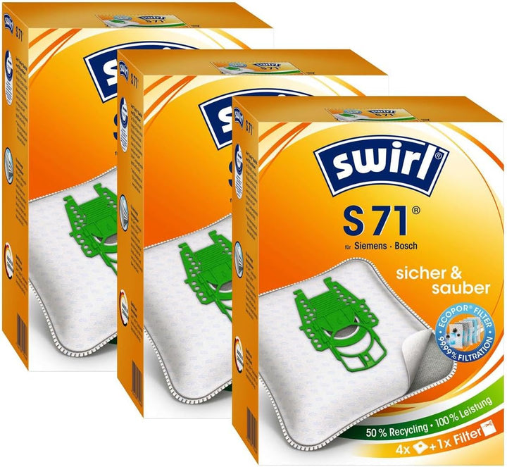 3 x Swirl S 71 MP Plus AirSpace StaubsaugerbeutelStaubbeutel Microvlies