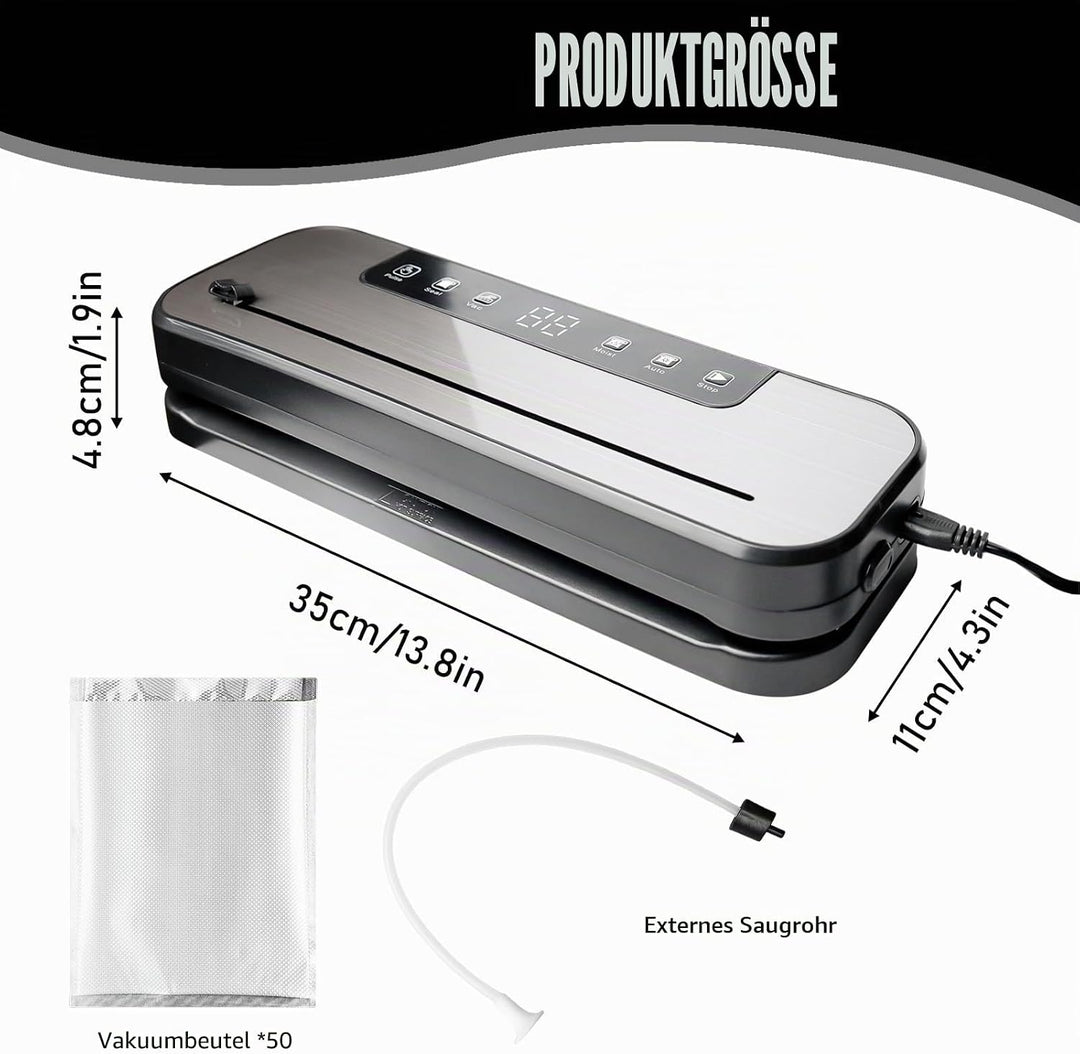 6-in-1 Vakuumiergerät, Vakuumierer Profi Folienschweissgerät 75Kpa Vakumierergerät für Lebensmittel