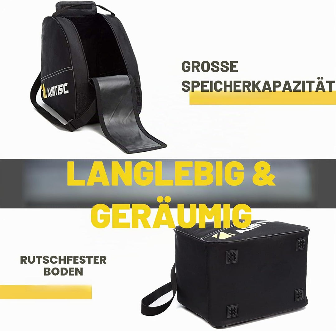 AUMTISC Skitasche Set Skisack &Skischuhtasche Längenverstellbare Bis 200 cm für 1 Paar Ski & Skischu