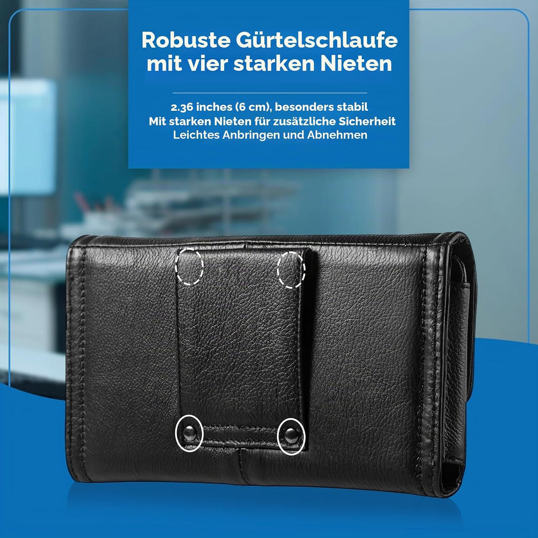 Hengwin Leder-Handy-Holster mit Gürtelschlaufe, passend für iPhone 15 Pro Max 14 Plus, Samsung Galax