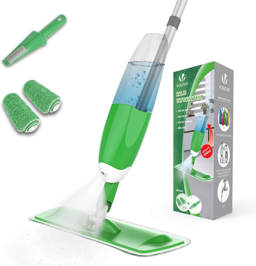 VOUNOT® Wischer mit sprühfunktion, Sprühwischer mit 650ml Wassertank, Bodenwischer mit Sprühdüse, Sp
