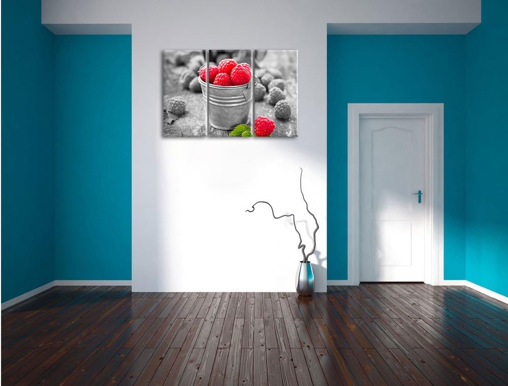 Pixxprint Früchte Eimer Obst Fruit Food als Leinwandbild/Grösse: 3 Teilig (120x80 cm) cm/Wandbild/Ku