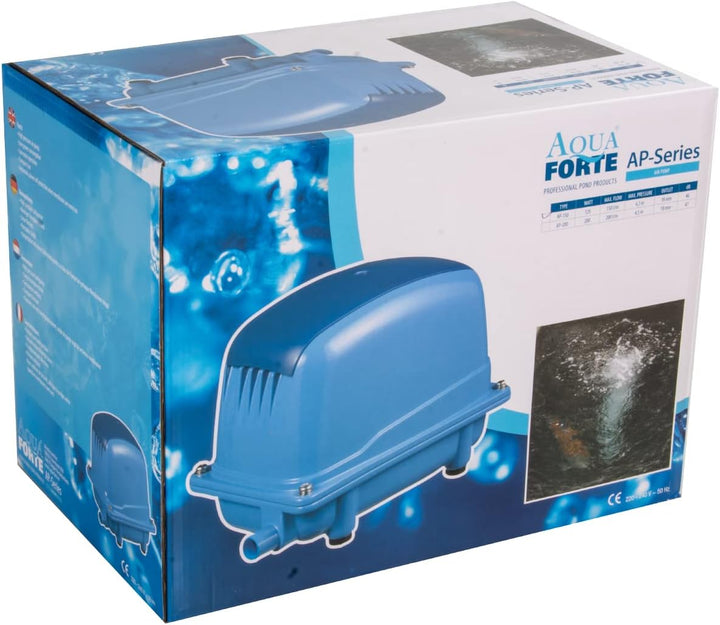 AquaForte AP-200 Luftpumpe, 200 Watt, Max. Druck 4,5 m, Geeignet für Pools und Teiche bis 150m3, Fis